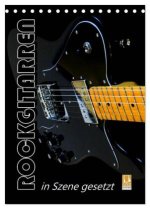 ROCKGITARREN in Szene gesetzt / Geburtstagskalender (Tischkalender 2026 DIN A5 hoch), CALVENDO Monatskalender
