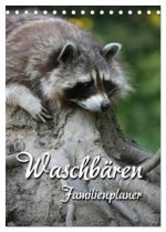Waschbären Familienplaner (Tischkalender 2026 DIN A5 hoch), CALVENDO Monatskalender