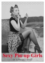 Sexy Pin-up Girls in schwarz-weiß (Tischkalender 2026 DIN A5 hoch), CALVENDO Monatskalender