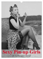 Sexy Pin-up Girls in schwarz-weiß (Wandkalender 2026 DIN A3 hoch), CALVENDO Monatskalender