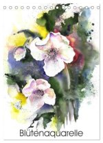 Blütenaquarelle (Tischkalender 2026 DIN A5 hoch), CALVENDO Monatskalender