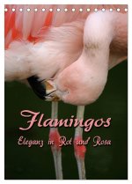 Flamingos - Eleganz in Rot und Rosa (Tischkalender 2026 DIN A5 hoch), CALVENDO Monatskalender