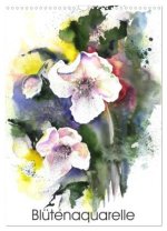 Blütenaquarelle (Wandkalender 2026 DIN A3 hoch), CALVENDO Monatskalender