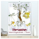 Sternzeichen - Geburtstagskalender / Planer (hochwertiger Premium Wandkalender 2026 DIN A2 hoch), Kunstdruck in Hochglanz