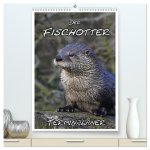 Der Fischotter-Terminplaner (hochwertiger Premium Wandkalender 2026 DIN A2 hoch), Kunstdruck in Hochglanz