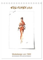 FIGURINEN 2026 - Modedesign von 1949 - Zeichnungen von Elina Ruffinengo (Tischkalender 2026 DIN A5 hoch), CALVENDO Monatskalender
