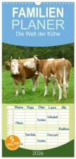 Familienplaner 2026 - Die Welt der Kühe mit 5 Spalten (Wandkalender, 21 x 45 cm) CALVENDO