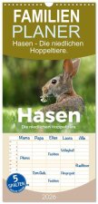 Familienplaner 2026 - Hasen - Die niedlichen Hoppeltiere. mit 5 Spalten (Wandkalender, 21 x 45 cm) CALVENDO