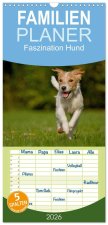 Familienplaner 2026 - Faszination Hund mit 5 Spalten (Wandkalender, 21 x 45 cm) CALVENDO