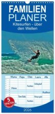 Familienplaner 2026 - Kitesurfen - über den Wellen mit 5 Spalten (Wandkalender, 21 x 45 cm) CALVENDO