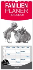 Familienplaner 2026 - TIERONISCH mit 5 Spalten (Wandkalender, 21 x 45 cm) CALVENDO