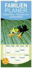 Familienplaner 2026 - Costa Rica - Tierwelt und Landschaften mit 5 Spalten (Wandkalender, 21 x 45 cm) CALVENDO