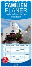 Familienplaner 2026 - Kreta - Griechischer Inseltraum mit 5 Spalten (Wandkalender, 21 x 45 cm) CALVENDO