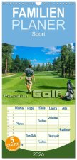 Familienplaner 2026 - Passion Golf mit 5 Spalten (Wandkalender, 21 x 45 cm) CALVENDO