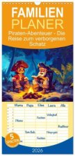 Familienplaner 2026 - Piraten-Abenteuer - Die Reise zum verborgenen Schatz mit 5 Spalten (Wandkalender, 21 x 45 cm) CALVENDO
