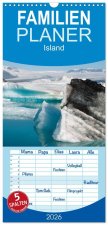 Familienplaner 2026 - Island mit 5 Spalten (Wandkalender, 21 x 45 cm) CALVENDO