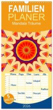 Familienplaner 2026 - Mandala Träume mit 5 Spalten (Wandkalender, 21 x 45 cm) CALVENDO