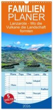 Familienplaner 2026 - Lanzarote - Wo die Vulkane die Landschaft formten mit 5 Spalten (Wandkalender, 21 x 45 cm) CALVENDO