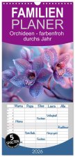 Familienplaner 2026 - Orchideen - farbenfroh durchs Jahr mit 5 Spalten (Wandkalender, 21 x 45 cm) CALVENDO