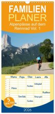 Familienplaner 2026 - Alpenpässe auf dem Rennrad Vol. 1 mit 5 Spalten (Wandkalender, 21 x 45 cm) CALVENDO