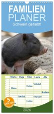 Familienplaner 2026 - Schwein gehabt! mit 5 Spalten (Wandkalender, 21 x 45 cm) CALVENDO