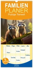 Familienplaner 2026 - Putzige Tierwelt - gemeinsam die Welt entdecken mit 5 Spalten (Wandkalender, 21 x 45 cm) CALVENDO