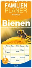 Familienplaner 2026 - Bienen - Die fleißigen Tierchen die den Honig herstellen. mit 5 Spalten (Wandkalender, 21 x 45 cm) CALVENDO