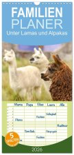 Familienplaner 2026 - Unter Lamas und Alpakas mit 5 Spalten (Wandkalender, 21 x 45 cm) CALVENDO