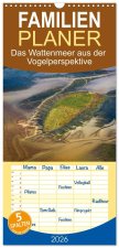 Familienplaner 2026 - Das Wattenmeer aus der Vogelperspektive mit 5 Spalten (Wandkalender, 21 x 45 cm) CALVENDO