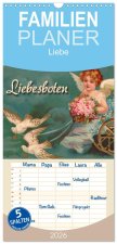 Familienplaner 2026 - Liebesboten mit 5 Spalten (Wandkalender, 21 x 45 cm) CALVENDO