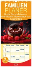 Familienplaner 2026 - Bunte Donut-Träume - Himmlischer Geschmack aus Krapfenteig mit 5 Spalten (Wandkalender, 21 x 45 cm) CALVENDO