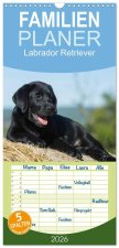 Familienplaner 2026 - Labrador Retriever 2026 mit 5 Spalten (Wandkalender, 21 x 45 cm) CALVENDO