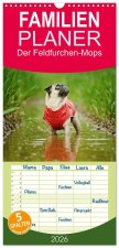 Familienplaner 2026 - Der Feldfurchen-Mops mit 5 Spalten (Wandkalender, 21 x 45 cm) CALVENDO