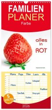 Familienplaner 2026 - Alles in Rot mit 5 Spalten (Wandkalender, 21 x 45 cm) CALVENDO