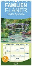 Familienplaner 2026 - Garten Aquarelle mit 5 Spalten (Wandkalender, 21 x 45 cm) CALVENDO