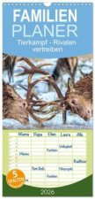 Familienplaner 2026 - Tierkampf - Rivalen vertreiben mit 5 Spalten (Wandkalender, 21 x 45 cm) CALVENDO
