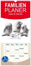 Familienplaner 2026 - owls & friends 2026 mit 5 Spalten (Wandkalender, 21 x 45 cm) CALVENDO