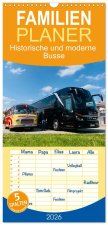 Familienplaner 2026 - Historische und moderne Busse mit 5 Spalten (Wandkalender, 21 x 45 cm) CALVENDO
