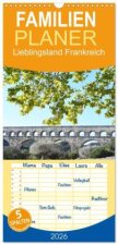 Familienplaner 2026 - Lieblingsland Frankreich mit 5 Spalten (Wandkalender, 21 x 45 cm) CALVENDO