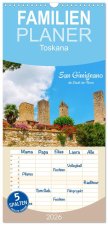 Familienplaner 2026 - San Gimignano, die Stadt der Türme mit 5 Spalten (Wandkalender, 21 x 45 cm) CALVENDO