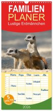 Familienplaner 2026 - Lustige Erdmännchen mit 5 Spalten (Wandkalender, 21 x 45 cm) CALVENDO