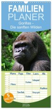 Familienplaner 2026 - Gorillas - Die sanften Wilden mit 5 Spalten (Wandkalender, 21 x 45 cm) CALVENDO