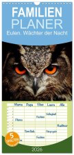 Familienplaner 2026 - Eulen. Wächter der Nacht mit 5 Spalten (Wandkalender, 21 x 45 cm) CALVENDO