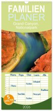 Familienplaner 2026 - Grand Canyon, Nationalpark mit 5 Spalten (Wandkalender, 21 x 45 cm) CALVENDO