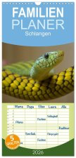 Familienplaner 2026 - Schlangen mit 5 Spalten (Wandkalender, 21 x 45 cm) CALVENDO