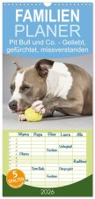 Familienplaner 2026 - Pit Bull und Co. - Geliebt, gefürchtet, missverstanden mit 5 Spalten (Wandkalender, 21 x 45 cm) CALVENDO