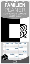 Familienplaner 2026 - Kontrastreiche schwarz-weisse Bilder mit 5 Spalten (Wandkalender, 21 x 45 cm) CALVENDO
