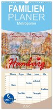 Familienplaner 2026 - Hamburg - malerische Metropole mit 5 Spalten (Wandkalender, 21 x 45 cm) CALVENDO