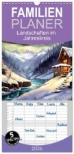 Familienplaner 2026 - Landschaften im Jahreskreis mit 5 Spalten (Wandkalender, 21 x 45 cm) CALVENDO