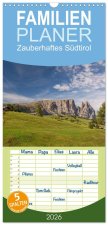 Familienplaner 2026 - Zauberhaftes Südtirol mit 5 Spalten (Wandkalender, 21 x 45 cm) CALVENDO